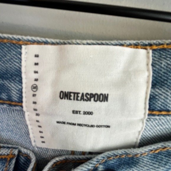 One Teaspoon DipDye Frankie Out Raw Hem Denim Short 26 Edgy Distressed Denim - Picture 5 of 16